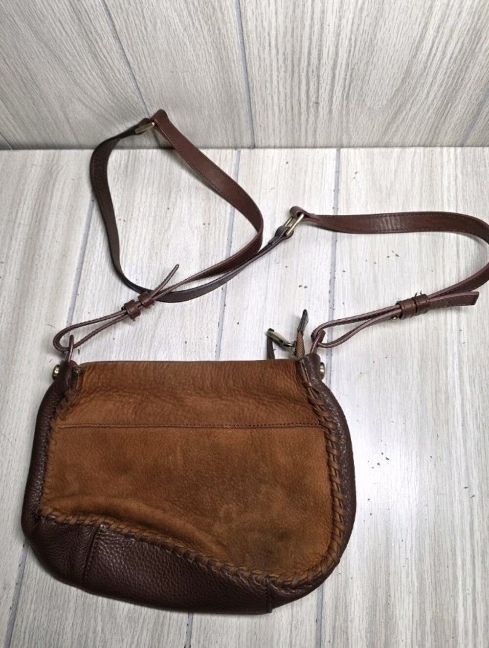 Hobo International Banjo Crossbody Bag Brown Leather Hippie Retro Festival